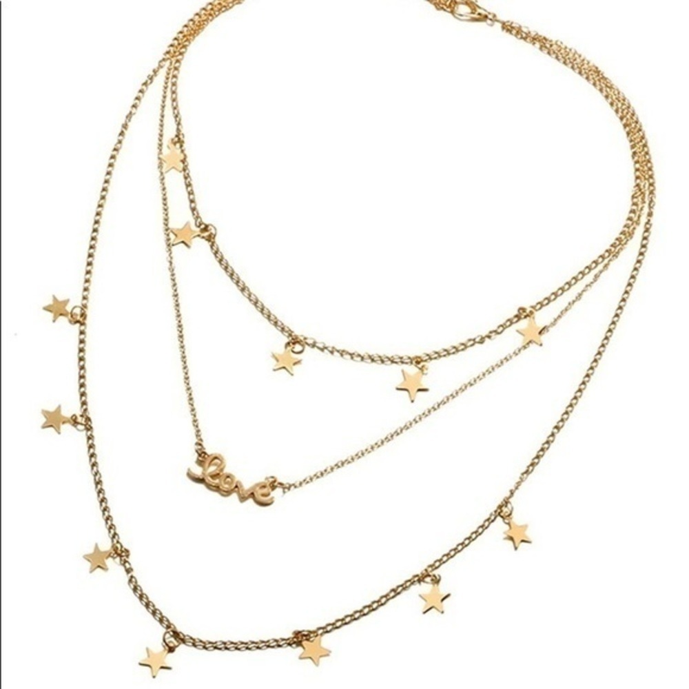 3/$30 💛 Love and Stars Layered Necklace - Picture 3 of 7